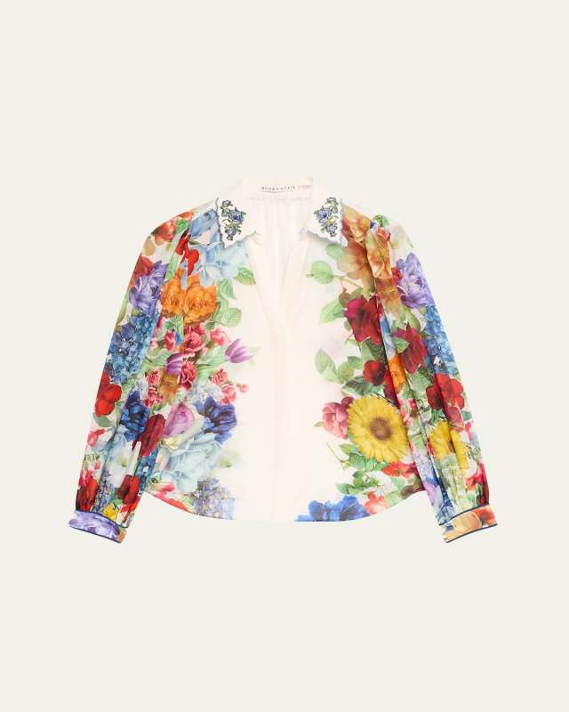 Roanne Floral Button-Front Blous